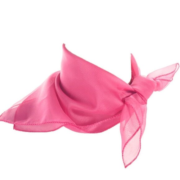 Pink Sheer Chiffon Scarf 50s Style for Head Neck Costume 21" Square - Hey Viv - Picture 4 of 7